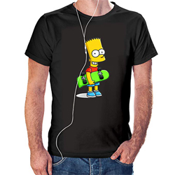 Camisaurio Camiseta Bart en Patineta - Los Simpson Color Negrohttps://amzn.to/2OtMZxF