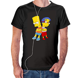 Camisaurio Camiseta Bart & Milhouse - Los Simpson Color Negro (S)https://amzn.to/2Wpl84c